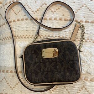 Michael Kors Black and Tan Crossbody Bag